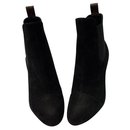 Louis Vuitton black suede ankle boot