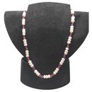 Vintage Halskette mit natürlichen Perlen und Granaten - Autre Marque