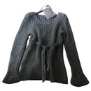 fishing net 100% Cashmere sweater with velvet ribbon - Louis Vuitton