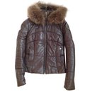 Lamb leather puffer jacket ,,entourage fur hood - Ventcouvert