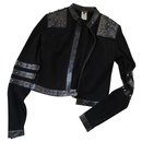 Marcel Marongiu - Cotton jacket, leather and studs, taille 40. - Autre Marque