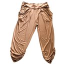 Harem pants in ultra fluid and soft caramel material - Autre Marque