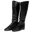 Hermès riding boots in black calf leather
