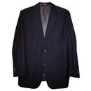 London Classic Gary Wool 100 Black Striped Suit Jacket Blazer - Burberry