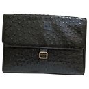 Black ostrich large handbag - Autre Marque