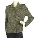 MISSONI Cardigan giacca in lana con bottoni automatici grigio sfumato Cardi taglia IT 44 - M Missoni