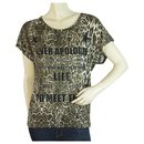 Philipp Plein Animal Print Wild Never Apologize Rhinestone Sequined T-shirt Top