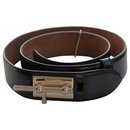 Moschino Redwall black leather belt