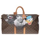 Louis Vuitton Keepall bag 55 shoulder strap customized "Scarface II" by artist PatBo!