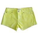 7 For All Mankind Cut off Colored Denim Jeans Shorts size 28 in yellow!