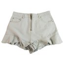 MSGM Milano Light Blue Exposed Zipper Ruffled Summer Cotton Shorts size 42 - Msgm
