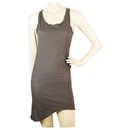 Rundholz Bodycon sin mangas sin mangas de algodón con longitud asimétrica gris sz S