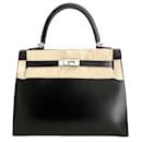 Kelly 25 Black box calf Leather - Hermès