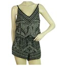Peace & Chaos Ethnic Printed Black and White Playsuit Summer Romper Size M / L - Autre Marque