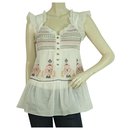 Alice By Temperley Romantic White Embroidered Tank Vest Sleeveless Top sz UK 8 - Alice by Temperley