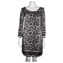 DvF black and cream floral silk dress - Diane Von Furstenberg