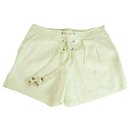Diane von Furstenberg DVF Off White Ecru Summer Shorts Pantalones Talla de pantalón 6 - Diane Von Furstenberg