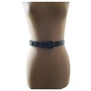 Black leather belt, taille 70/85. - Armani Jeans