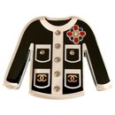 Chanel Black/White Resin Classic Jacket Brooch Pin