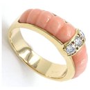 Vintage Van Cleef & Arpels Gold Diamond Coral Band Ring