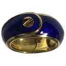 Van Cleef & Arpels Gold Enamel Belt Band Ring