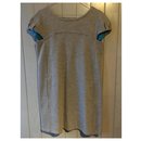 Warm dress in light gray and turquoise blue woolen cloth Marc by Marc Jacobs
