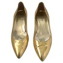 Golden low heeled pumps - Sergio Rossi