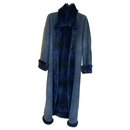 Long reversible coat in suede and orylag - Autre Marque