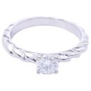 Chaumet Diamond Platinum Torsade de Chaumet Solitaire Anel de noivado 0.33Cts