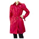 Roberto Cavalli Fuschia Pink Knee Length Trench Coat Ligero Talla de chaqueta 40