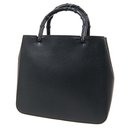 Gucci Black Leather Bamboo Evening Top Handle Satchel Tote Bag