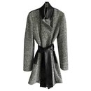 New coat with leather from ULI SCHNEIDER, Germany - Autre Marque