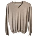 Massimo dutti beige cotton silk and cashmere sweater - V neck - T. L OR XL - Autre Marque