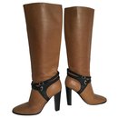 Hermes Cross Strap Leather Boots - Hermès