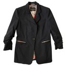 '80jaqueta blazer preta de lã - Emporio Armani