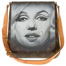 Very Original Louis Vuitton Salsa Musette bag in monogram coated canvas and custom leather "Marilyn" by PatBo