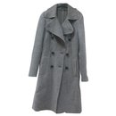 Sportmax gray lined-breasted coat