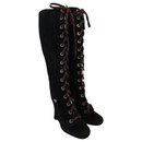 Prada boots in black suede