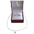 Solitaire pendant and chain. solitaire ring - Djula