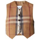 burberry Check Technical Cotton Cropped Waistcoat - Burberry