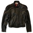 Black deer leather biker jacket - Emilio Pucci