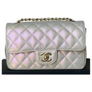Classic Quilted Mini Lambskin Single Flap Iridescent Ivory - Chanel