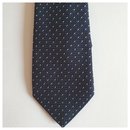 Paul Smith dark navy blue silk tie with polka dots