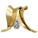 Fontana brooch in yellow gold, platinum and diamonds. - Autre Marque