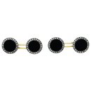 Cufflinks 1910 In gold, money, onyx and diamonds. - inconnue