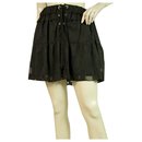 IRO " Carmel" Black Chiffon Tiered Pleated Mini Skirt Size 36 - Iro