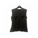 Lovely stretch silk 90s sleeveless Chanel top