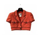 BARBIE COLLECTION Gorgeous coral red SPRING 1995 CHANEL RUNWAY JACKET - Chanel