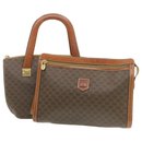 CELINE Macadam Canvas Hand Bag Clutch Bag 2set Brown Auth rd1399 - Céline