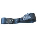 Black leather belt. - Kenzo